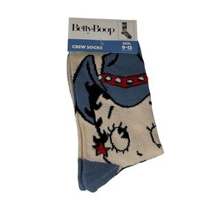 Betty Boop Crew Socks Blue Cartoon Graphic Novelty One Size
